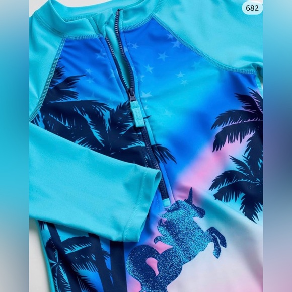 Limited Too Girls’ Rashguard – UPF 50+ One Piece Long Sleeve Sun/Sand Protection - Picture 2 of 11